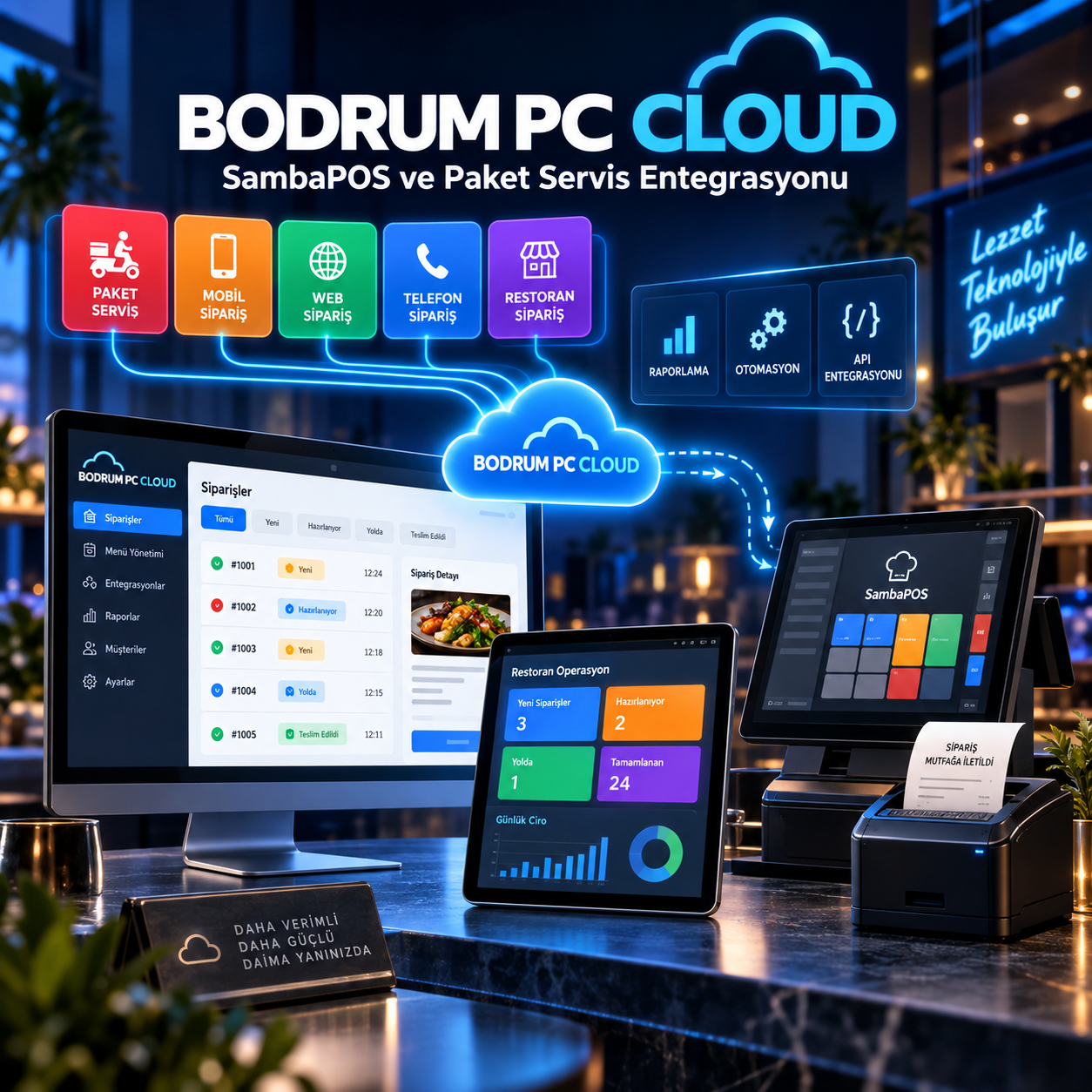 Bodrum PC Cloud – SambaPOS ve Paket Servis Entegrasyonu